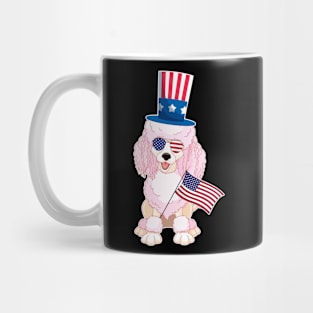 Poodles Uncle Sam Hat Sunglasses Usa Flag 4th Of July Mug